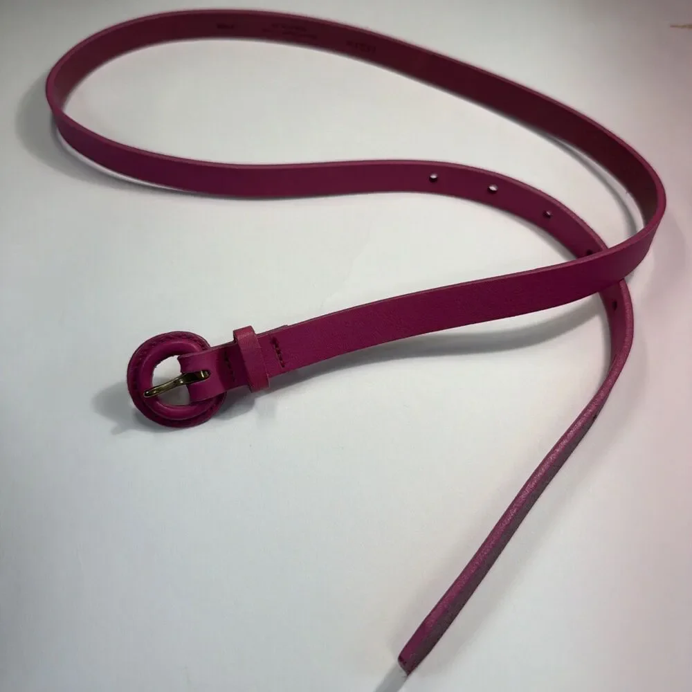 JCrew Women’s Pink Leather Belt Size Small - Picture 2 of 3